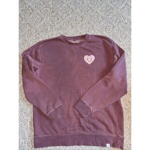 Womens Eva & Co Crewneck Sweatshirt Deer Hunt Size Large - Mauve